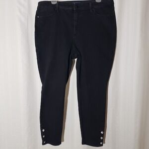 Talbots Simply Flattering Jewel Button Jeggings Size 14P Black High Waist